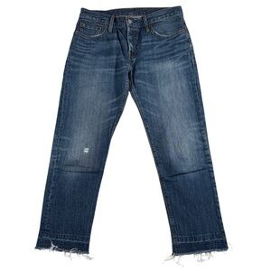 Vintage Style Levi's 501 CT Distressed Raw Hem Jeans